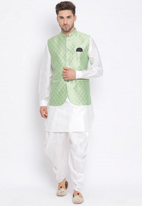 Ethnic Wear Men, Traditional Indian Mens Clothing, Mens Ethnic Wear, Nehru Jacket For Men, Mens Indian Wear, Wedding Dresses Men Indian, Men's Ethnic Wear, Traditional Indian Dress, White Kurta