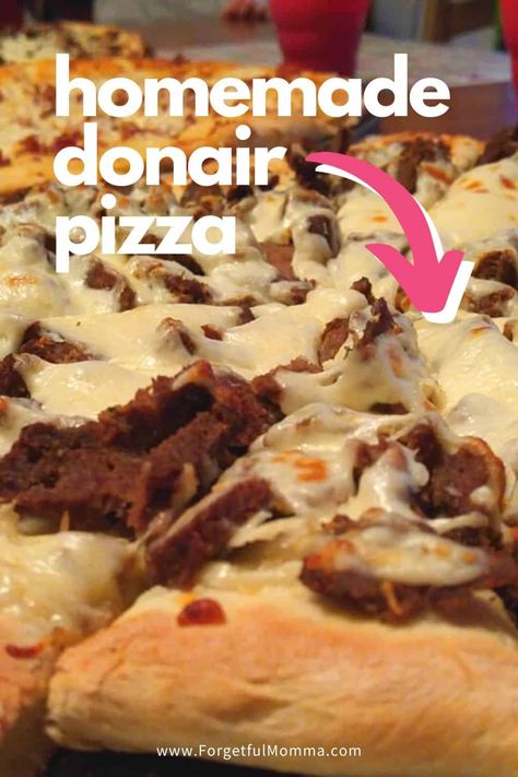 Donair Sauce Recipe, Homemade Dessert Pizza, Donair Meat Recipe, Donair Meat, Donair Pizza, Donair Recipe, Garlic Fingers, Donair Sauce, Condensed Milk Recipes