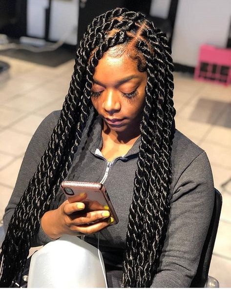 Jumbo twists😍😍 Senegalese Twist Hairstyles, Twisted Hair, African Hair Braiding Styles, Box Braids Hairstyles For Black Women, Braids Hairstyles Pictures, Hairstyles For, Twist Braid Hairstyles, Hair Twist Styles, Box Braids Styling