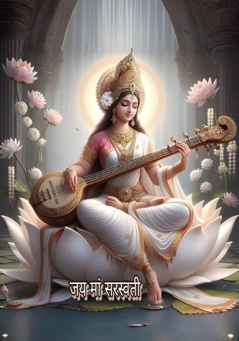 Ragavendra Swamy Images Good Morning, Lord Saraswati, Jai Maa Saraswati, Mata Saraswati, Laxmi Goddess Wallpapers, Saraswathi Devi, Saraswati Picture, Saraswati Painting, Laxmi Goddess