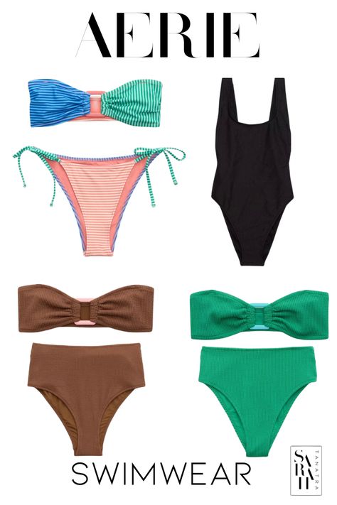 Aerie Swimwear favorites for Spring and Summer! Aerie Swimsuits Bikinis, Aerie Swimwear, Swimsuit High Waisted, Swimsuits Bikinis, Swimsuit Collection, Perfect Swimsuit, Swimsuits High Waisted, Swimwear Sale, Black Swimsuit