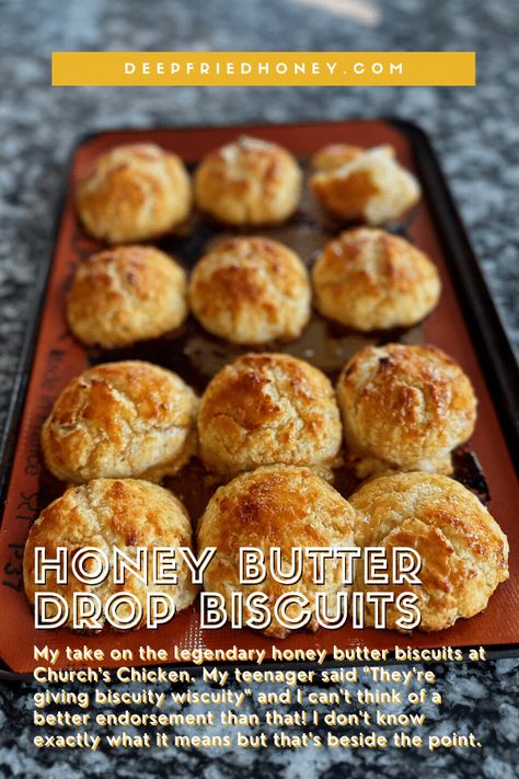 These Honey Butter Drop Biscuits are brushed with honey butter both before and after baking, giving you golden brown sticky sweet treats. Honey Drop Biscuits, Butter Drop Biscuits, Honey Biscuits Recipe, Honey Biscuit Recipe, Honey Biscuits, Butter Biscuits Recipe, Honey Butter Biscuits, Drop Biscuits Recipe, Butter Biscuits