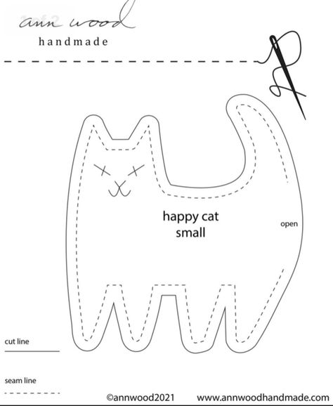 Simple Cat Sewing Pattern, Cat Soft Toy Pattern, Free Cat Toy Sewing Patterns, Easy Sew Animals, Ragdoll Patterns Free, Fabric Cat Pattern, Felt Cat Pattern Free, Cat Sewing Pattern Free, Cat Plush Sewing Pattern