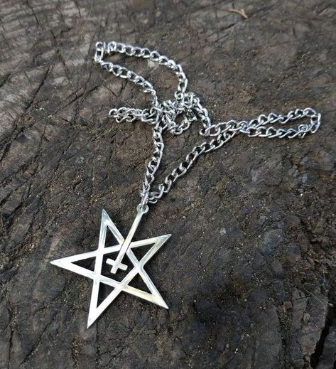 Satanism Necklace, Upside Down Cross Necklace, Satanic Necklace, Dark Satanic, Spiritual Satanism, Satanic Jewelry, Upside Down Cross, Black Metal Jewelry, Inverted Pentagram