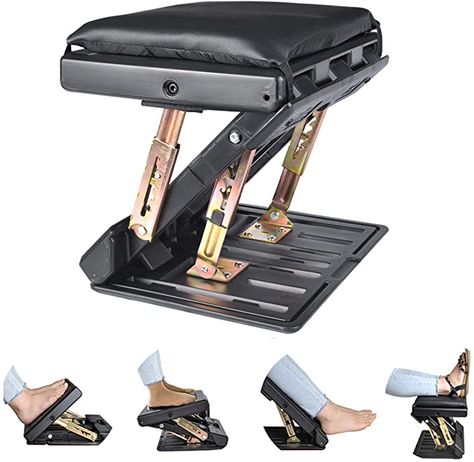 Amazon.com: Adjustable Footrest with Removable Soft Foot Rest Pad Max-Load 120Lbs with Massaging Beads for Car,Under Desk, Home, Train,4-Level Height Adjustment : Office Products Footrest Ideas, Kitchen Gadgets Unique, Leg Rest, Sitting Posture, Under Desk, Bed In A Bag, Improve Posture, Massage Chair, Office Products