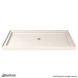 DreamLine SlimLine 32 in. D x 54 in. W x 2 3/4 in. H Center Drain Single Threshold Shower Base in Biscuit Fiberglass Shower Pan, Bypass Sliding Shower Doors, Dreamline Shower, Acrylic Shower Base, Tub To Shower Conversion, Wall Alcove, Shower Bases, Tub Doors, Shower Base