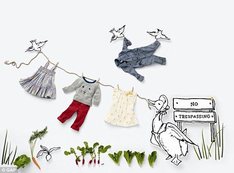 High street goes magical: babyGap have launched a Beatrix Potter range today to celebrate the magical tale Clothes Photography, Rabbit Collection, Kids Mood, Flat Lay Photography, Clothing Photography, Kid Fashion, Flat Lays, Fashionable Baby Clothes, Beatrix Potter