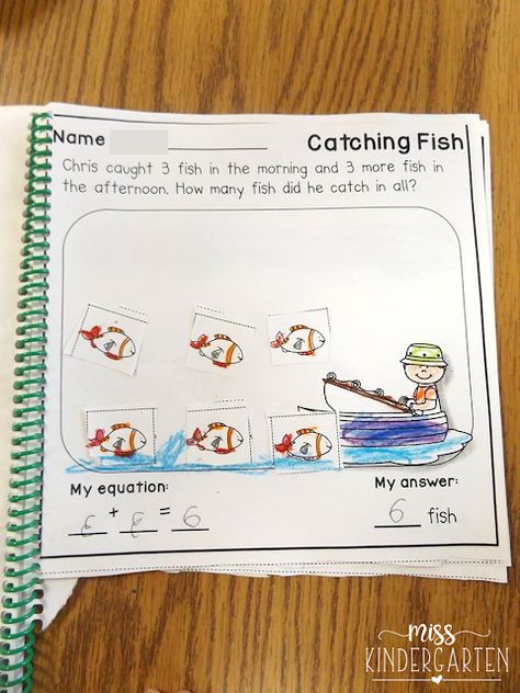 Math Story Problems for Addition and Subtraction to 10 - Miss Kindergarten Story Problems Kindergarten, Kindergarten Math Problems, Word Problems Kindergarten, Math Journals Kindergarten, Kindergarten Vocabulary, Math Story Problems, Interactive Math Journals, Addition Kindergarten, Miss Kindergarten