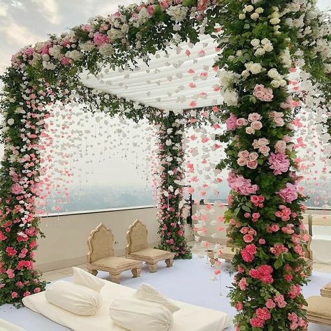 . Decor @memoriesdesignsbynidhijc Wedding planning @shanqhevents Venue @oberoinewdelhi Originally Featured on @weddecor.in . . . Follow us for more decor inspiration for your dream wedding.First premium page for all your decor fantasies. Tag us @weddecor.in to get featured. Email your original work at 💌 weddecorindia@gmail.com #weddecor #mandapdecor #intimateweddings #fun #calmingdecor #beautifuldecor #weddinginspiration #weddingdecor #indianweddings #weddings #inspiration #bigfatindia Mandap Outdoor Decor, Mandap Decor Indian Outdoor Day, Main Stage Decoration, Pink Mandap Decor, Vedi Designs Wedding, Pastel Mandap Decor, Morning Wedding Decorations, Phera Mandap Decor Indoor, Day Wedding Decoration Indian