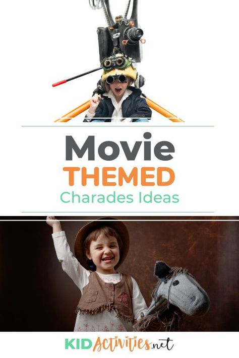 Charades List, Movie Charades, Charade Movie, Fun Games For Children, Charades Ideas, Group Party Games, Kid Games Indoor, Charades For Kids, Family Games Indoor