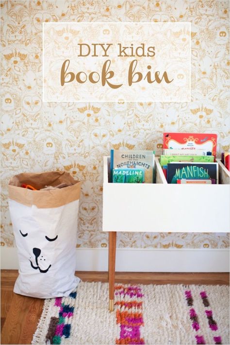 DIY kids book bin Ikea Book, Kids Book Storage, Book Bin, Bookshelves Kids, Bookshelves Diy, Book Storage, Toy Rooms, Kids Book, Big Boy Room