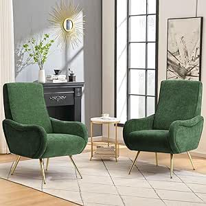 Green Armchair Living Room, Oversized Accent Chair, Green Accent Chair, Comfy Reading Chair, Chairs For Small Spaces, Accent Chair Set, Comfortable Lounge, Chair For Living Room, Small Space Bedroom