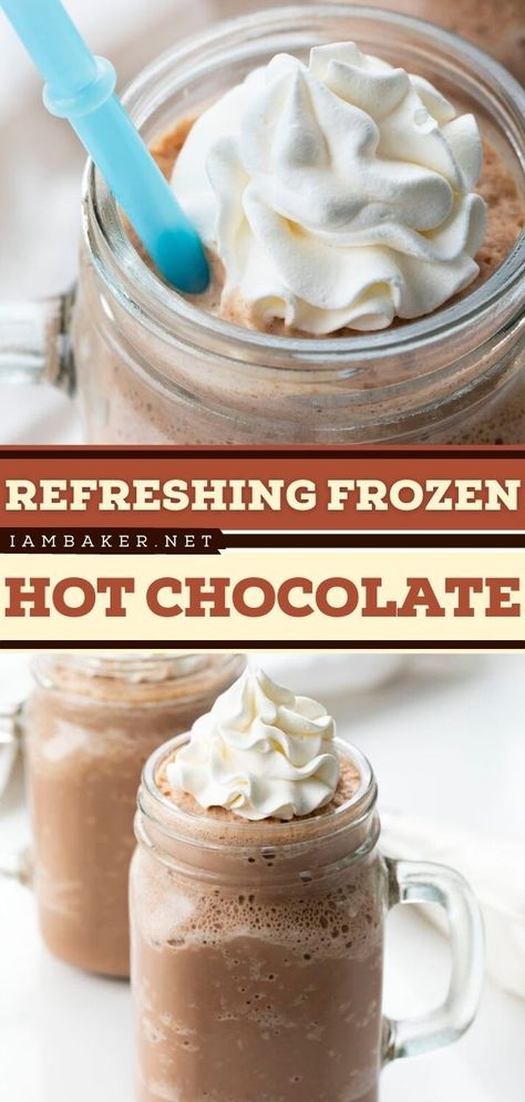 Dessert Drinks Nonalcoholic, Summer Drink Recipes Nonalcoholic, Blended Drink Recipes, Nonalcoholic Drink, Summer Drinks Nonalcoholic, Drink For Summer, Craving Chocolate, Christmas Drinks Recipes, Frozen Drink Recipes