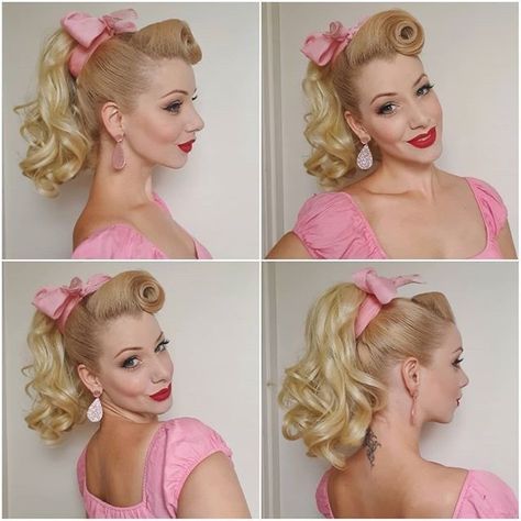 Vintage Updos, 1950’s Hair, Cabelo Pin Up, Pinup Hair Tutorial, Miss Victory Violet, Victory Violet, Vintage Hairstyle, Vintage Hairstyles Tutorial, 1950s Hairstyles