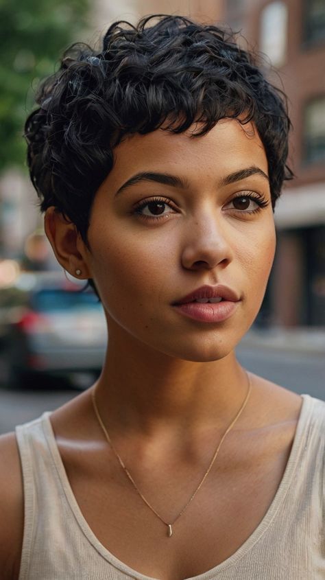 Short Straight Pixie Haircuts, Short Haircuts For Natural Hair, Latina Pixie Cut, Rihanna Short Hair Pixie, 90s Pixie Cut Curly, Short Hairstyle Black Women Natural, Short Curly Black Hairstyles, Short Hairstyle Women Pixie Cut, Short Pixie Cuts For Black Women