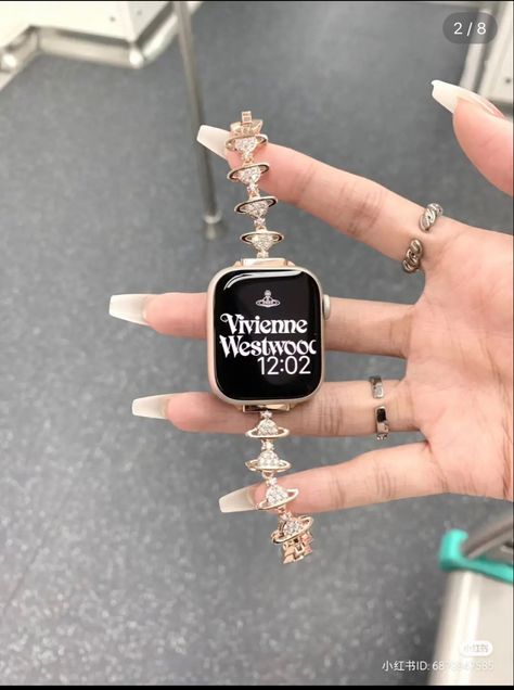 Smartwatch Aesthetic, Aesthetic China, Jewelry Vivienne Westwood, Vivienne Westwood Shop, Body Jewelry Diy, Vivienne Westwood Ring, Vivienne Westwood Bracelet, China Nails, Pretty Watches