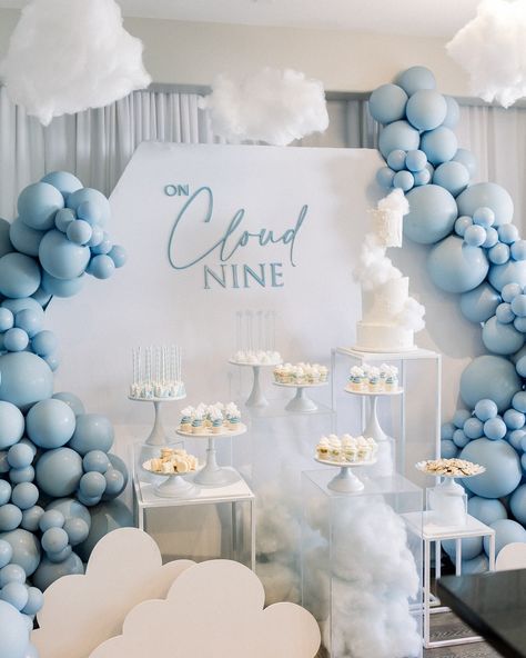 Get inspired with these 32 dreamy Cloud 9 Baby Shower theme ideas that'll help you make your shower party unforgettable. Moms-to-be, may you always be on cloud nine! Dreamy Baby Shower Theme Boy, Cloud Theme Balloon Garland, Dream Theme Baby Shower Ideas, Baby Shower Clouds Theme, On Cloud Nine Bridal Shower Theme Decor, Baby Shower Ideas Clouds, Clouds Theme Party, Cloud Birthday Theme, Cloud Decoration Party