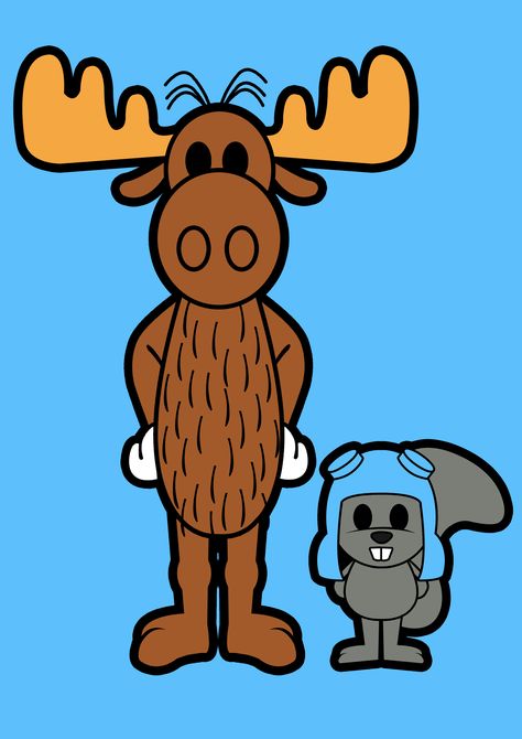 Wear this rocky and bullwinkle t-shirt as part of a costume or casual clothing. Rock It Ralph Characters, Rocky Halloween Costume, Rocky And Bullwinkle Tattoo, Rocky Drawing, Rocky Bullwinkle, Rocky And Bullwinkle Cartoons, Funny Cartoon Characters, Chibi Characters, 90s Nostalgia