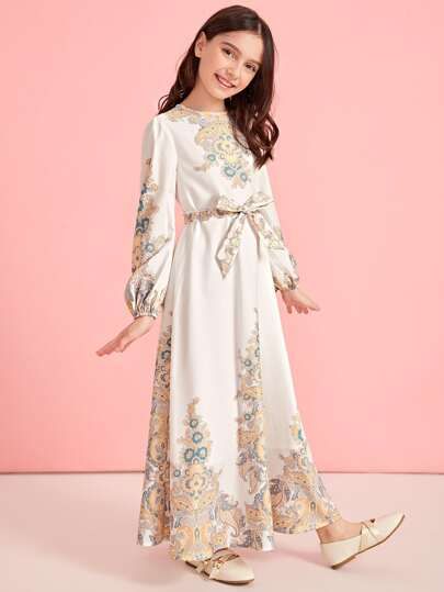 Gaun Abad Pertengahan, Belted Maxi Dress, Frock Designs, Dresses Shein, Girls Long Dresses, Kids Dress Wear, Girls Frock Design, Kids Fashion Dress