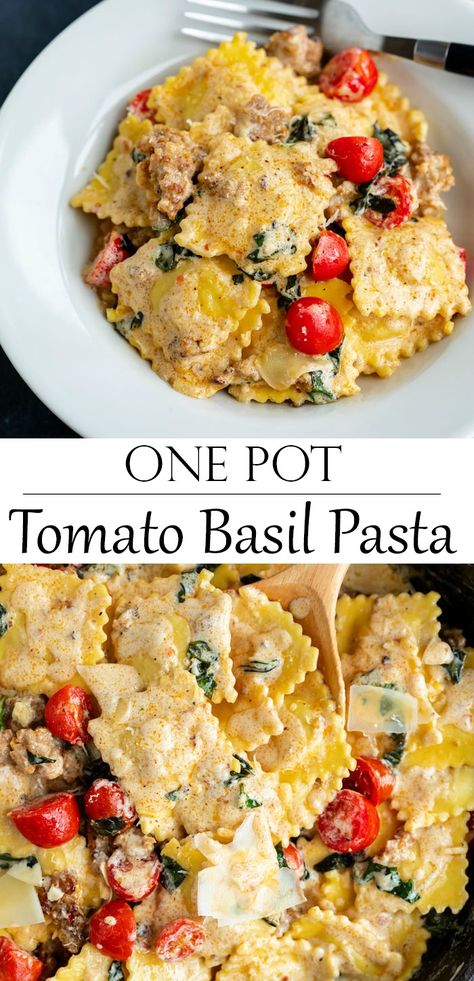 Creamy Tomato Basil Pasta, Parmesan Cream Sauce, Tomato Basil Pasta, Basil Recipes, Basil Pasta, Pasta Pot, Pasta Pasta, Spinach Pasta, Tomato Basil