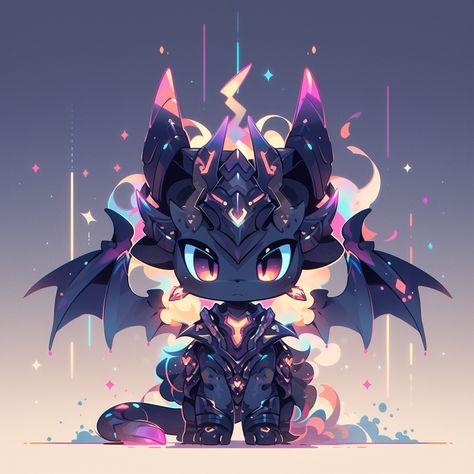 Kawaii Mythical Creatures, Cute Monsters Drawings, Cute Pokemon Pictures, Cute Galaxy Wallpaper, Cute Fantasy Creatures, Cute Animal Drawings Kawaii, Dark Art Illustrations, Fantasy Creatures Art, Cute Dragons