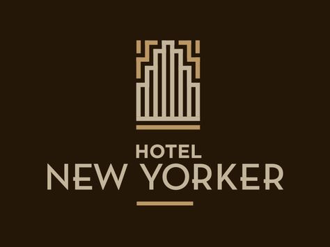 Hotel New Yorker Theater Website, Podcast Ideas, Hotel Logo Design, Art Deco Font, Logotype Branding, Art Journal Cover, Hotel Logo, Minimalist Vintage, Studio Organization