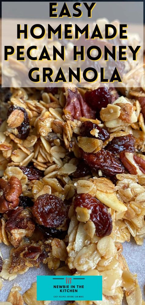 Honey Granola Recipe, Healthy Homemade Granola Recipe, Healthy Homemade Granola, Homemade Granola Recipe, Easy Homemade Granola, Homemade Granola Healthy, Granola Recipe Healthy, Honey Granola, Easy Granola