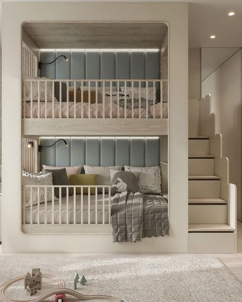 Modern Bunk Bed, Bunker Bed, Bunk Bed For Kids, Bedroom Design On A Budget, Modern Bunk, Kids Bed Design, Luxury Kids Bedroom, Bed For Kids, Modern Bunk Beds