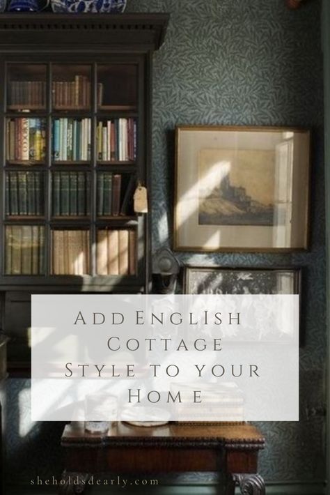 Learn 12 ways to add English cottage style to your home, but studying some of the key elements that go into this decor style! English Cottage Style Den, The English Home Magazine, British Country House Decor, English Cottage Style Entryway, English Cottage Style Rugs, Transitional English Cottage, English House Design Interior, English Manor Decor, Vintage English Living Room