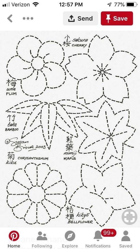 Japan Embroidery Pattern, Sashiko Pattern Templates, Sashiko Pattern Free, Sashiko Tutorial, Sashiko Stencils, Sashiko Pattern, Basic Hand Embroidery Stitches, Japanese Quilts, Sashiko Embroidery