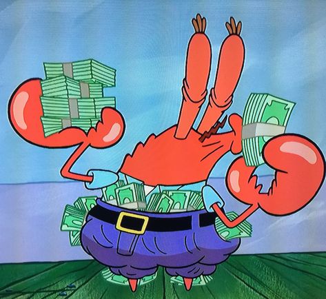 Mr Krabs Money, Money Meme, Spongebob Funny Pictures, Snap Stickers, Spongebob Pics, Weird Quotes, Sketches Ideas, Spongebob Party, Mr Krabs