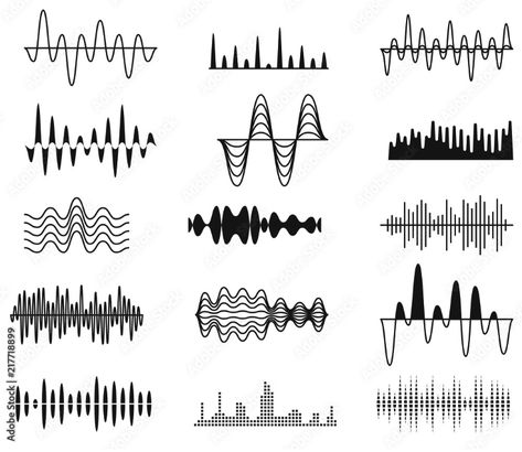 Sound Wave Tattoo, Music Equalizer, Symbols Illustration, Frequency Music, Sound Waves Design, Radio Signal, Rhythm Art, Waves Symbol, Audio Waves