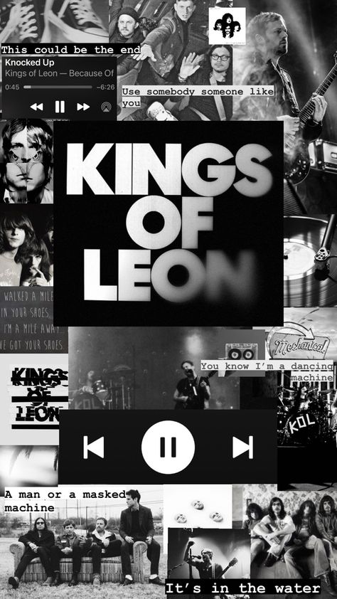 black & white Kings Of Leon Aesthetic, Kings Of Leon Poster, Leon Wallpaper, Black And White Picture Wall, Kings Of Leon, Batman Wallpaper, Musica Rock, Music Taste, Rock Posters