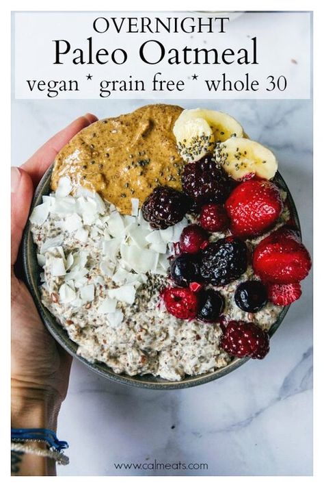 Paleo Oatmeal, Grain Free Breakfast, Paleo Granola, Grain Free Diet, Paleo Recipes Breakfast, Whole 30 Breakfast, Overnight Oatmeal, Gluten Free Recipes For Breakfast, Free Lifestyle