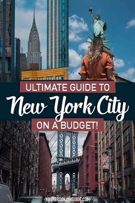 how to visit New York City on a budget and tips and tricks for saving money in NYC Where To Stay In Nyc, Nyc On A Budget, Hotels In Nyc, New York Trip Planning, Food In Nyc, Visiting New York City, Travel New York, New York Bucket List, Nyc Vacation