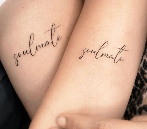 Latest 60 Couple Tattoo Designs With Meaning To Express Your Love - Tips and Beauty Soulmate Tattoo Ideas Couple Tat, Soulmate Tattoo, Soul Mate Tattoo, Wedding Date Tattoos, Married Couple Tattoos, Finger Tattoos For Couples, Puzzle Piece Tattoo, Anniversary Tattoo, Wife Tattoo