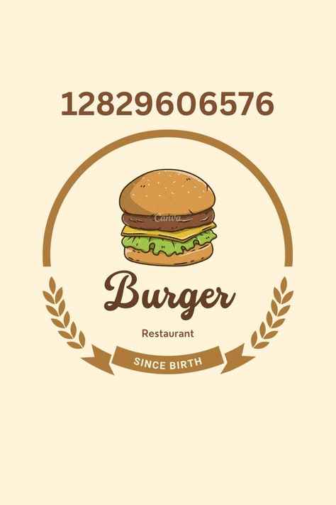 Bloxburg Burger Menu Codes, Bloxburg Town Logo Codes, Bloxburg Burger Menu Decals, Bloxburg Resturant Logo Codes, Bloxburg Food Stand Decals, Bloxburg Burger Decals, Fast Food Restaurant Bloxburg, Bloxburg Burger Shop, Bloxburg Resturant Decals Codes