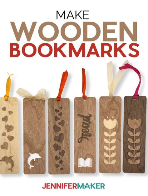 Wooden Bookmarks, Jennifer Maker, Projets Cricut, Maker Project, 3d Cnc, Cricut Projects Beginner, Wood Book, Diy Bookmarks, Wooden Projects