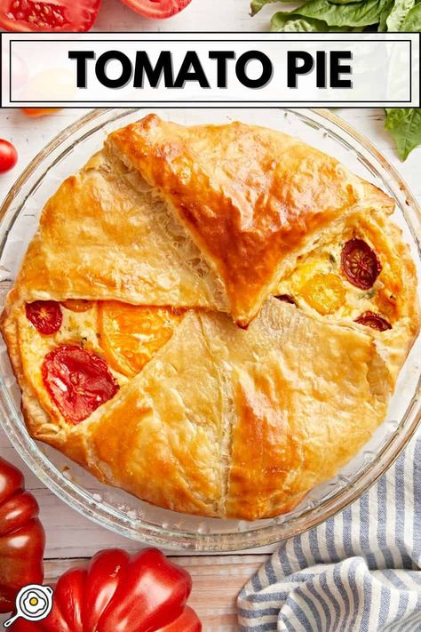 Tomato Pie Savoury Pastries, Recipe Categories, Tomato Pie Recipe, Dinner Pies, Italian Meals, Puff Pastry Crust, Serving Sizes, Dinner Snacks, Budget Bytes