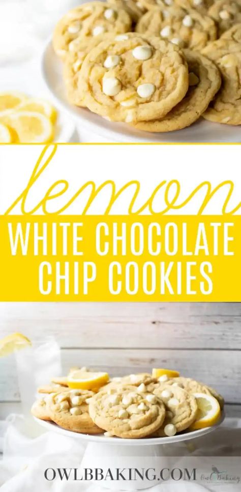 Lemon White Chocolate Chip Cookies, Lemon White Chocolate, Cookies Lemon, Easy Cookie Recipe, Lemon Cookie, Cake Slicer, Cake Lemon, Lemon Dessert, White Chocolate Chip