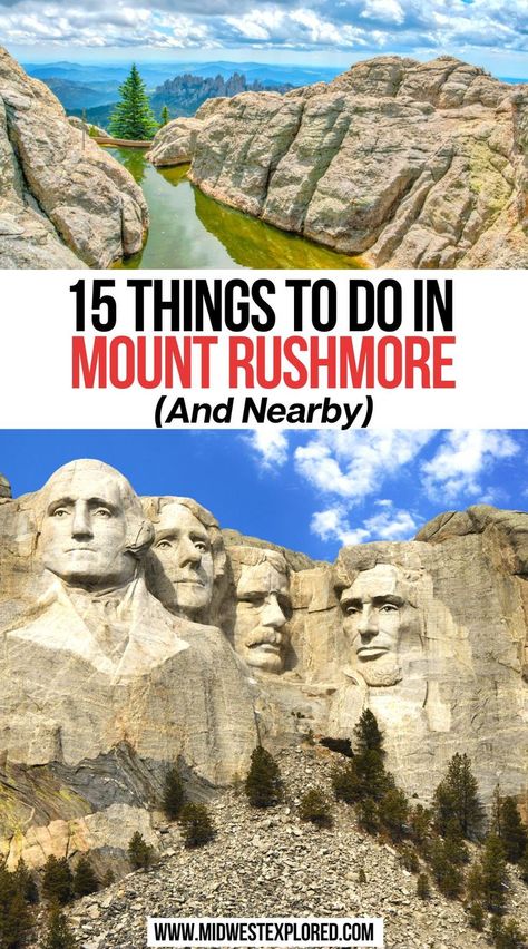 15 Things To Do In Mount Rushmore (And Nearby) Mount Rushmore Road Trip, Mount Rushmore Vacation, Yellowstone Vacation Planning, South Dakota Road Trip, South Dakota Vacation, South Dakota Travel, Yellowstone Vacation, Yellowstone Trip, Road Trip Map