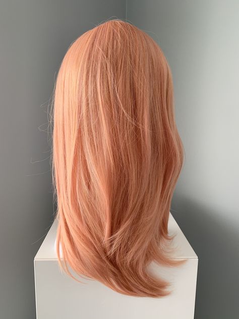 Coral Colored Hair, Salmon Hair Color Peach, Peachy Coral Hair, Coral Hair Color Peaches, Orange Peach Hair, Coral Orange Hair, Peach Color Hair, Orange Pink Hair, Coral Pink Hair