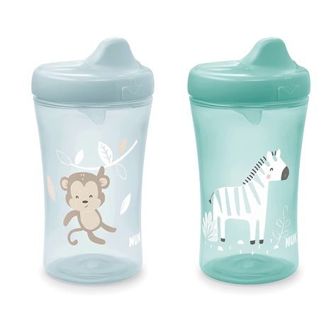 NUK Advanced Hard Spout Toddler Sippy Cup, 10 oz, 2 Pack, Boy The NUK Advanced Hard Spout Sippy Cup will make your little one feel like a big kid. The hard spout is bite resistant, making it a great option for kids who love to chew on their sippy cups. And its unique flow-control valve helps to regulate the amount of fluid your child gets with each swig. This 10 oz. sippy cup is 100% leak-proof and spill-proof, guaranteed to stand up to toddler play. Plus, you'll love that it's BPA-free and dish Nuk Sippy Cup, Walmart Products, Boys Lunch Bags, Toddler Sippy Cups, Toddler Essentials, Toddler Cup, Baby Gear Essentials, Sippy Cups, Accessories Packing