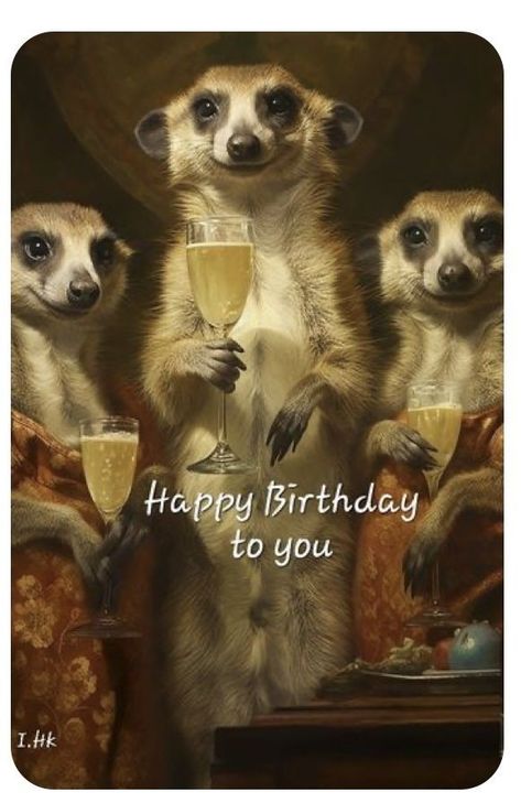 Happy Birthday Animals Funny, Happy Birthday Wishes Funny, Meerkat Birthday, Funny Birthday Wishes, Funny Happy Birthday Images, Happy Birthday Illustration, Funny Happy Birthday Wishes, Birthday Greetings Funny, Happy Birthday Art