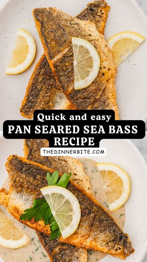 Black Sea Bass Recipes Pan Seared, Easy Sea Bass Recipes, Pan Seared Sea Bass Recipes, Seared Sea Bass Recipes, Sea Bass Recipes Pan Seared, Black Sea Bass Recipe, Sea Bass Fillet Recipes, Pan Seared Sea Bass, Sea Bass Fillet