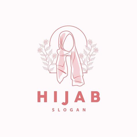 HIjab Logo, Fashion Product Vector Brand, Muslim Women Hijab Boutique Design Scarf Logo Design Ideas, Hijab Logo Design Idea, Hijab Logo Design Branding, Logo Tudung, Hijab Logo, Hijab Brand, Logo Online Shop, Boutique Logo Design, Beautiful Logos Design