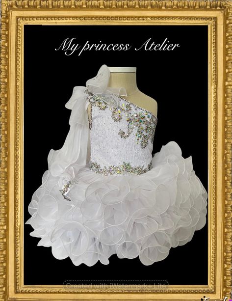 Princess Style Pageant Dress For Debutante Ball, Embellished Princess Style Pageant Dress, Princess Style Embellished Pageant Dress, Embellished Princess Dress For Pageant, Embellished Princess Dress For Pageants, White Princess Dress For Debutante Ball, Ruffled Ball Gown Pageant Dress, Princess Style Festive Pageant Dress, White Pageant Dress With Ruffles Ball Gown