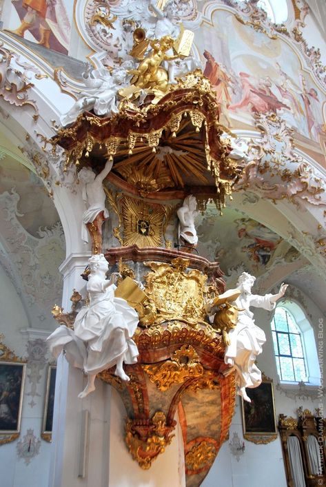 German Rococo, Baroque And Rococo, Rococo Interior, Rococo Art, Royal Aesthetic, Church Interior, Baroque Art, Baroque Architecture, Church Architecture