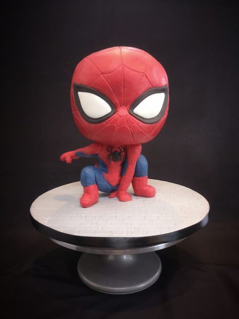 Spiderman Clay Art, Clay Spiderman, Carving Cake Recipe, Chibi Spiderman, Sculpted Cake, Spiderman Cake Topper, Polymer Clay Disney, Peggy Porschen, Baby Spiderman