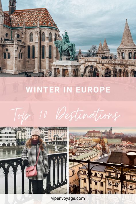 Top places to visit in Europe during winter! Best European Cities To Visit In Winter, Best Winter Destinations Europe, Europe In January, Winter Destinations Europe, Winter Trip Packing List, Winter In Europe, Europe In December, Europe In Winter, Europe Winter Travel